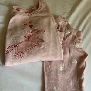 Long sleeve fleece top pajama set